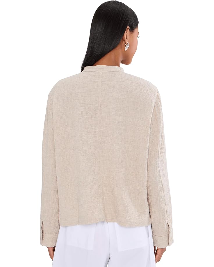 Eileen Fisher Organic Cotton Doubleweave Mandarin Collar Jacket - #4 of 5