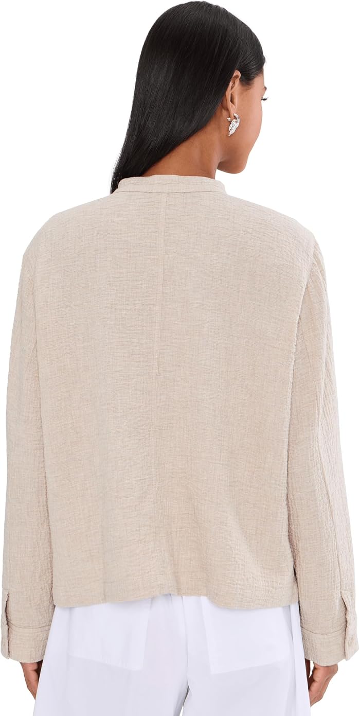 Женская куртка Eileen Fisher из органического хлопка с воротником мандарин — фото 5