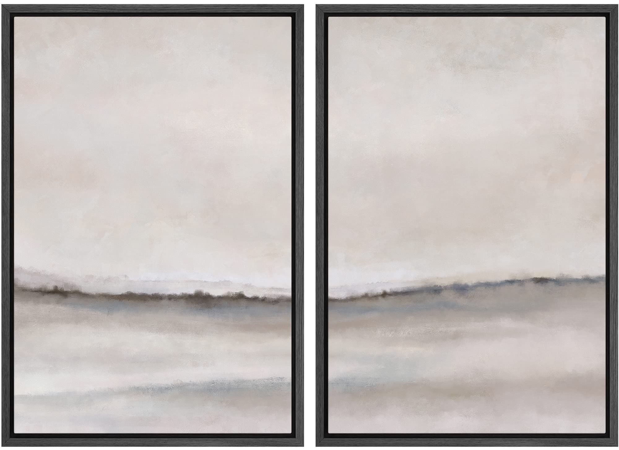 MUDECOR Framed Canvas Print Wall Art Set Watercolor Pastel Green Tan Landscape Abstract Shapes Illustrations Modern Art Decorative Contemporary for Living Room, Bedroom, Office - 16"x24"x2 Natural — view 20