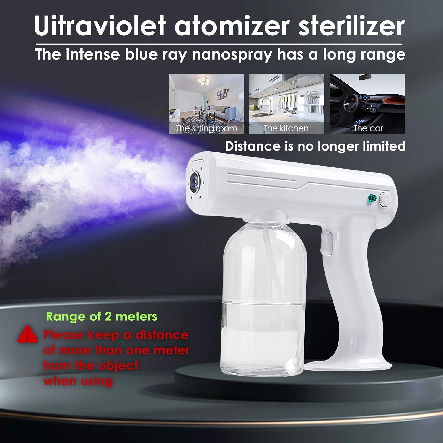 消毒噴霧器 智殿藍光霧化器細霧噴霧槍清潔噴霧器消毒噴霧機隨身淨化器空間淨化槍