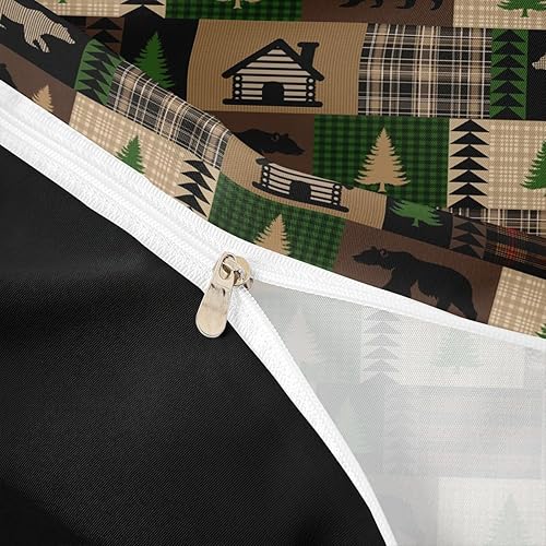 Miniatura 6 de Juego de funda de edredón para campamento de campista, tamaño Queen, estilo retro, rústico, estilo casa de campo, cabaña, caravana, funda de edredón