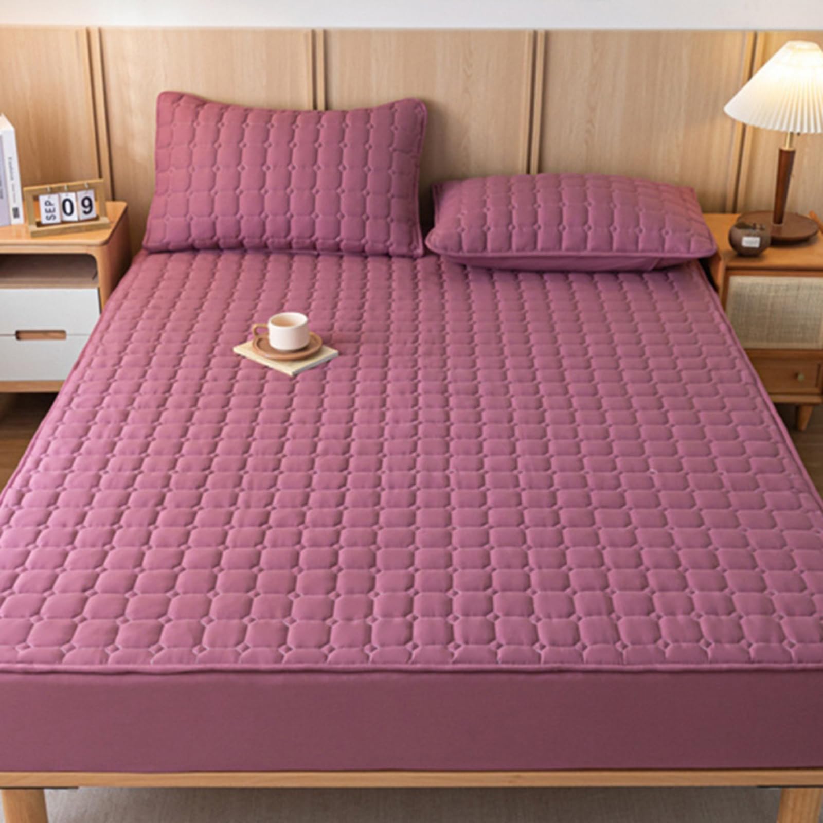 Home Matratzenschoner 180x200+30cm Flauschige Spannbettlaken Spannbetttuch für Matratzenhöhe 30cm Khaki