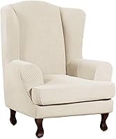 Vista 53 de Turquoize - Fundas de sillas de 2 piezas, fundas de sofá, funda de sillón con reposabrazos, protector lavable para sillas, tela jacquard gruesa Cian