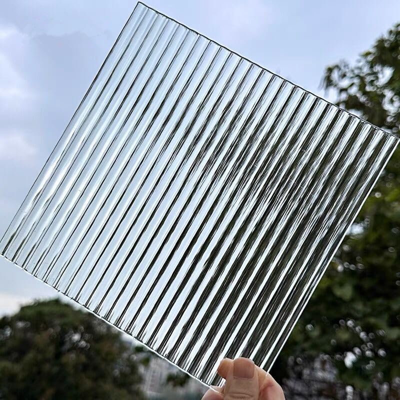 12'' Clear Acrylic Texture Background Sheet,2 PackTransparent Acrylic Wide Stripe Sheet for Photographer Props,Window Replacement, DIY/Jewel Display/