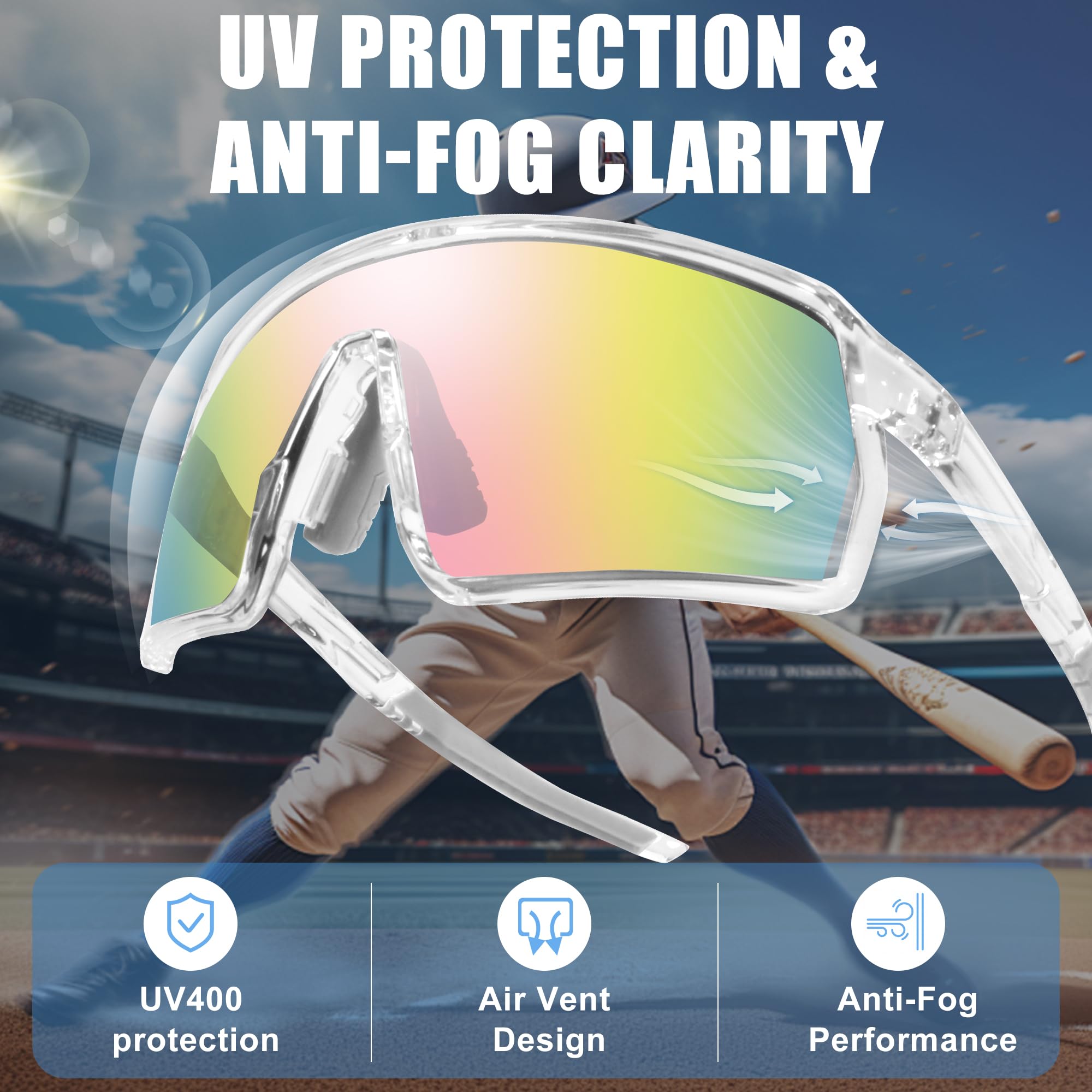 Polaryzacyjne sportowe okulary przeciwsłoneczne ochrona przed promieniowaniem UV wentylacja design sporty na świeżym powietrzu bieganie jazda na rowerze okulary baseballowe dla mężczyzn kobiet