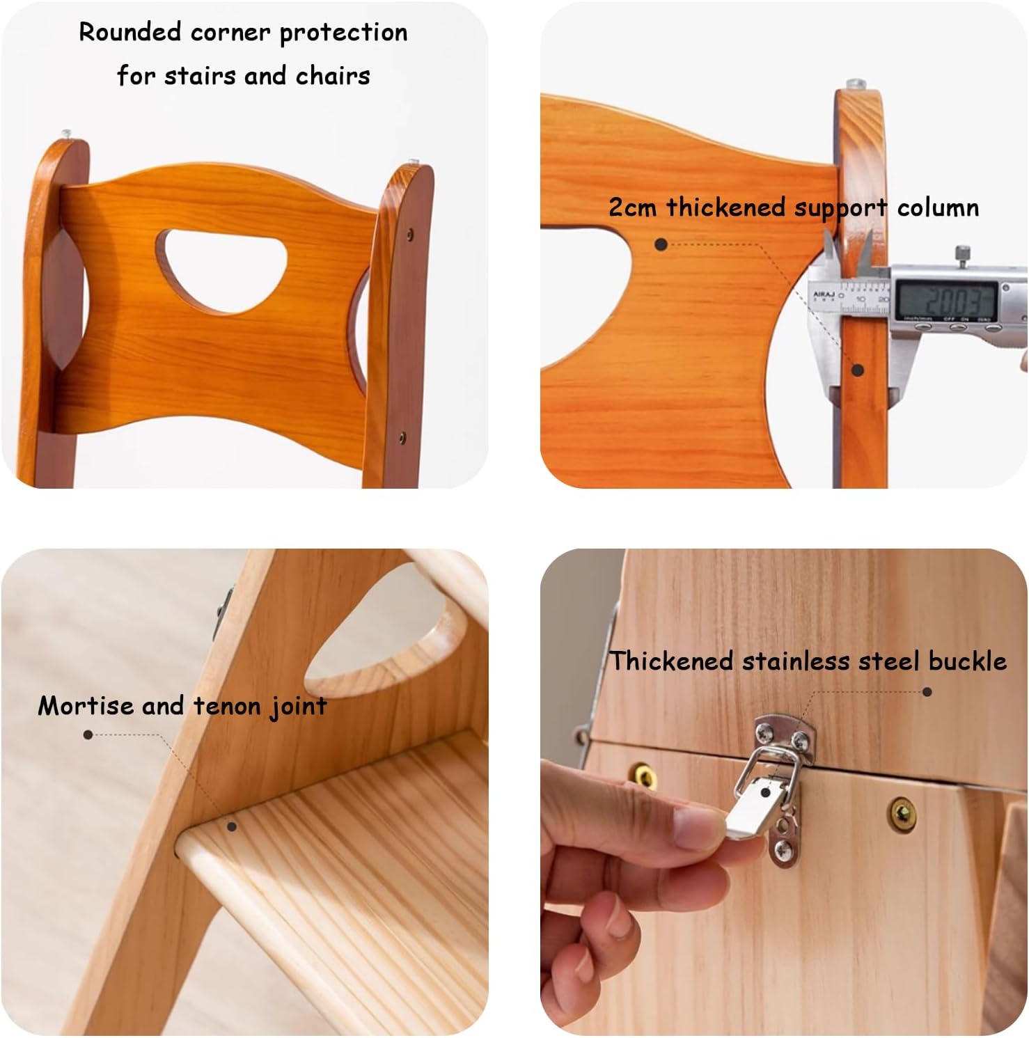 Four-Step Wooden Folding Ladder Chair,Lightweight and Portable Ladder Rack Indoor and Outdoor Display Rack/Flower Stand,Folding Dining Chair Green