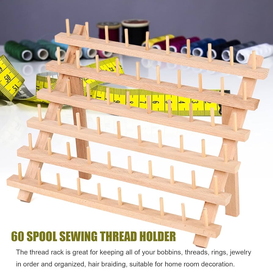Spools Foldable Wooden Thread Holder Sewing Embroidery Thread Rack