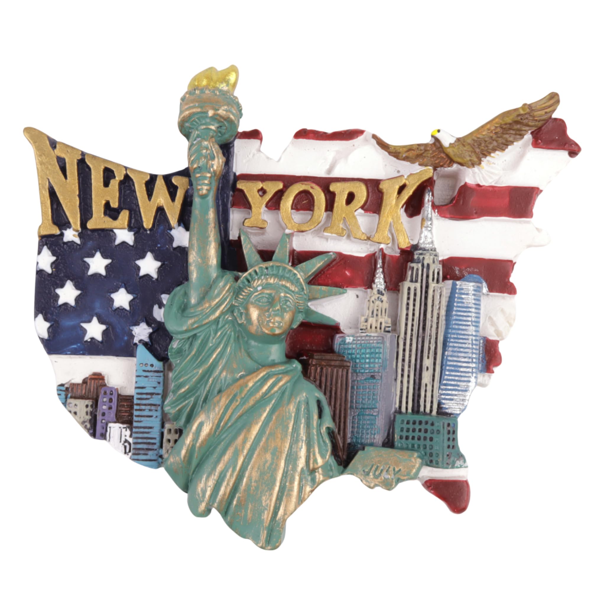 Aimant de réfrigérateur drapeau américain New York pour décorer votre cuisine