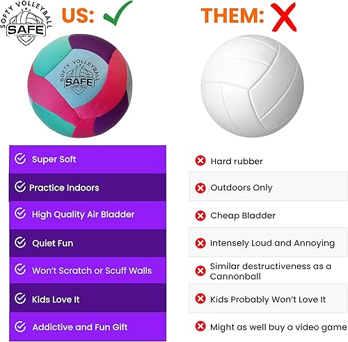 Miniatura 3 de Voleibol Softy - Diseñado para ser súper suave para un juego sin dolor - Increíble pelota para interiores para niños con una sensación y rebote