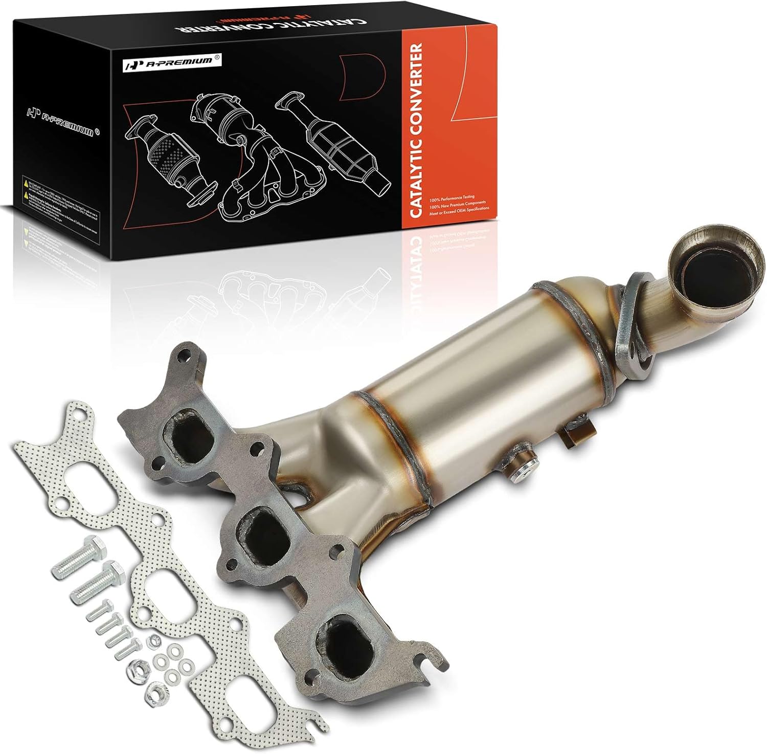 A-Premium Front Left Exhaust Manifold Catalytic Converter Kit Direct-Fit Compatible with Chrysler Sebring 2007-2010 & Dodge Avenger 2008-2010, 2.7L, EPA Compliant