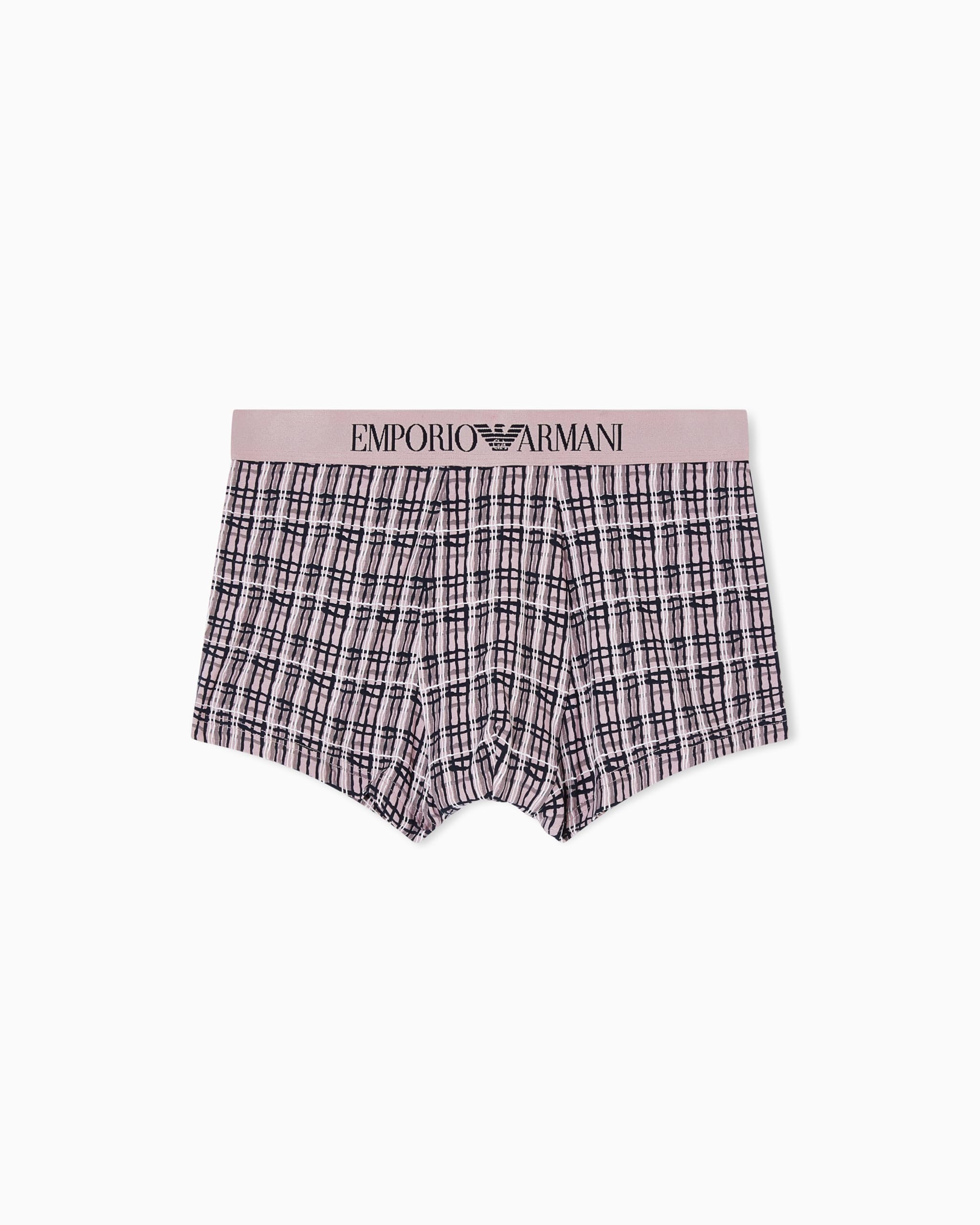 Emporio Armani Men's Pattern Mix Trunk Brown XL