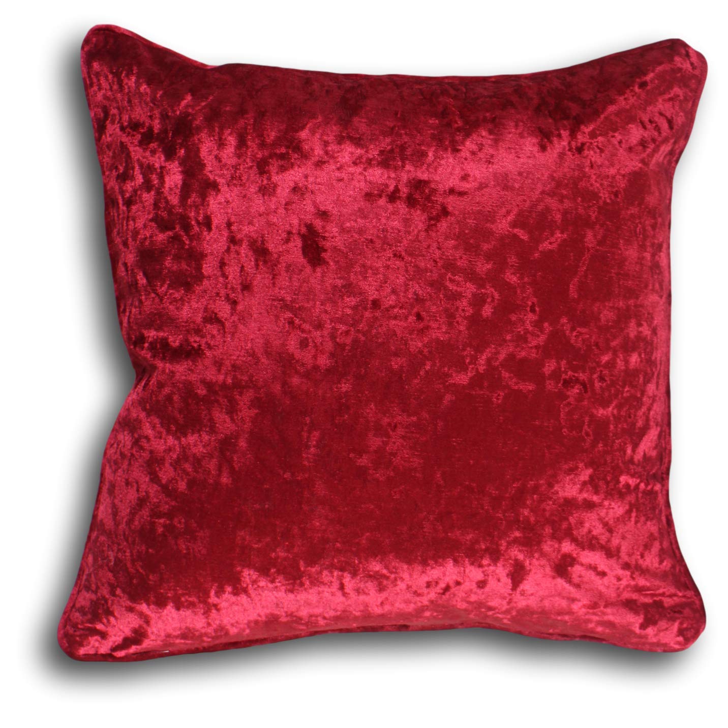 Maria Luxury Bedding & Linen Red 2 X Luxurious Crushed Velvet Cushion Cover 24" X 24" (60Cm X 60Cm) - Pack Of 2
