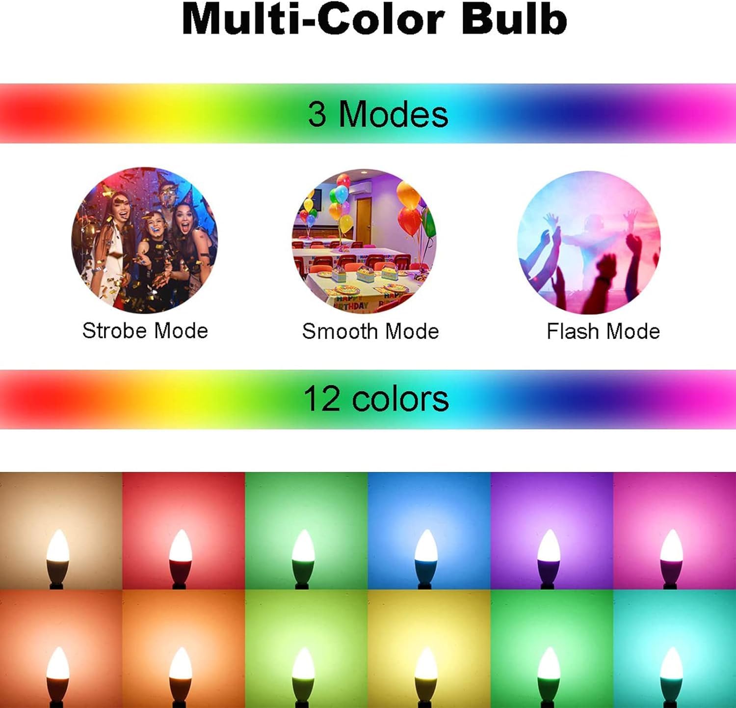 ChangM Lampadina LED Cambia Colore, Lampadina a Candela, RGB Dimmerabile E14 Candela Led con Telecomando, 5W (sostituisce 40W) Bianco Freddo 5700K, Confezione da 10