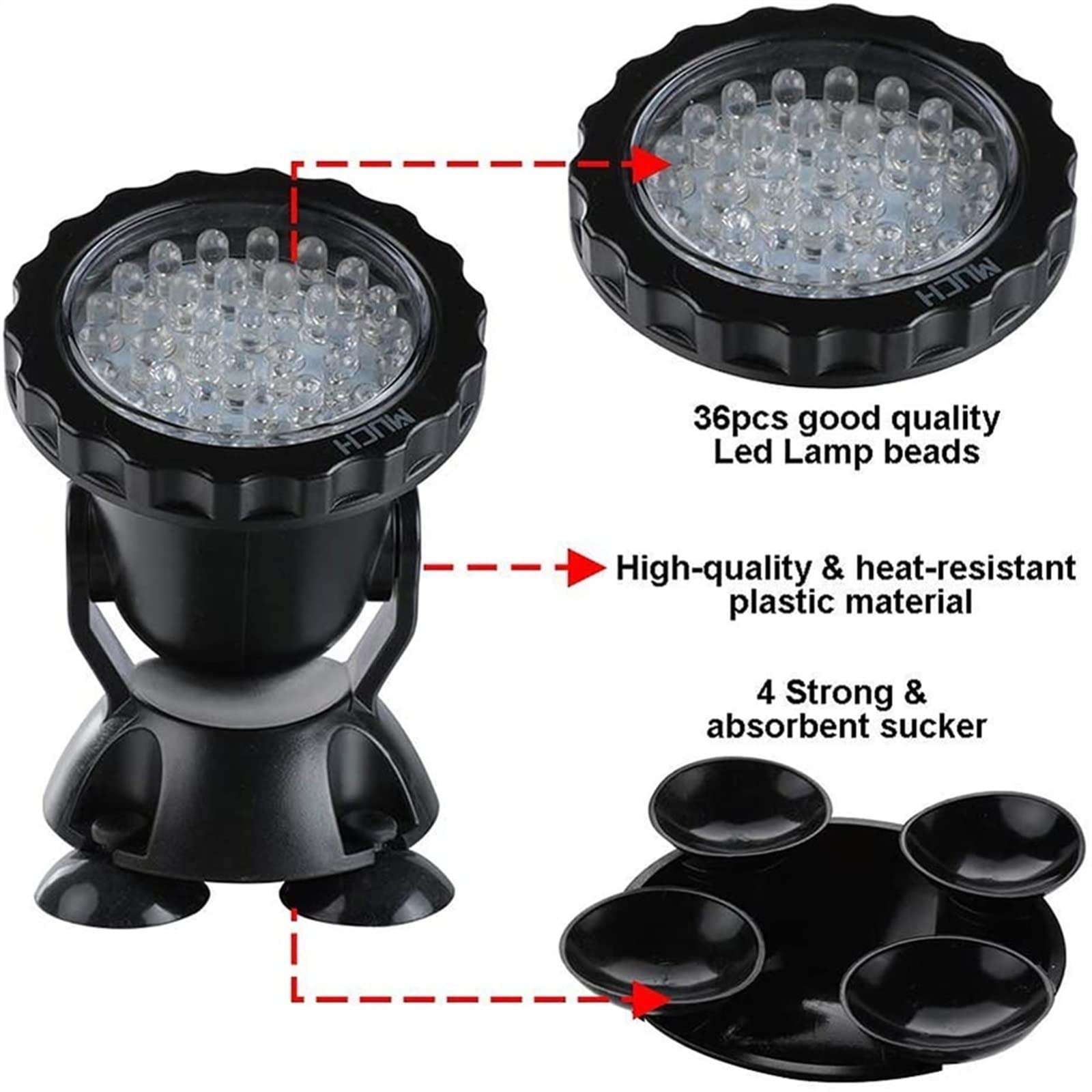 Luz para Piscina Impermeable RGB Luces de manchas submarinas, DC12V Control de control de control remoto Color de cambio anfibio DIRIGIÓ Luces sumergibles IP68 Lámpara de foco de acuario impermeable L