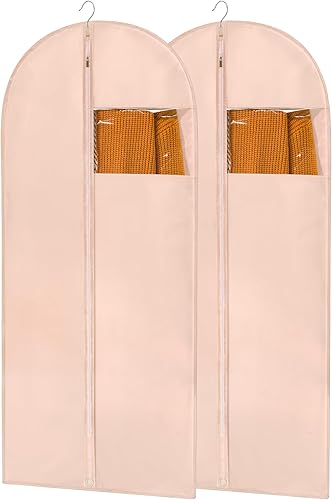 Vista 31 de Bolsas de vestir para vestidos, bolsas de ropa de 65 pulgadas de largo para colgar ropa, bolsa de ropa de vestir, cubierta de vestido gris