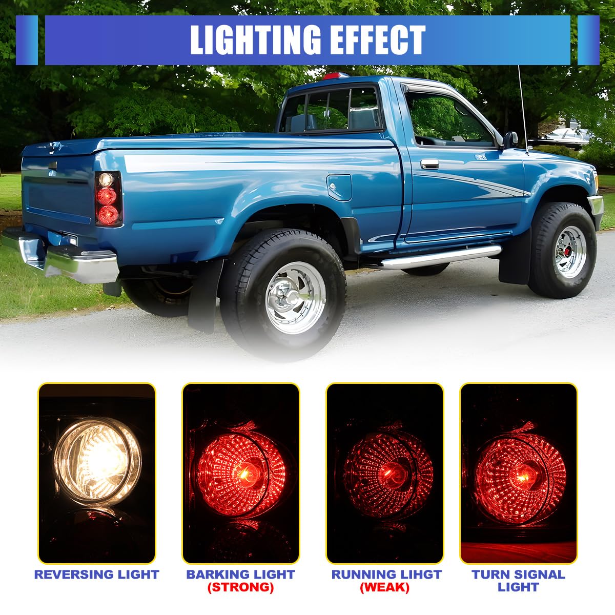 Luces Traseras Negras Para Toyota Pickup 1989-1995 – Anzo/Eagle Eyes, Juego Completo