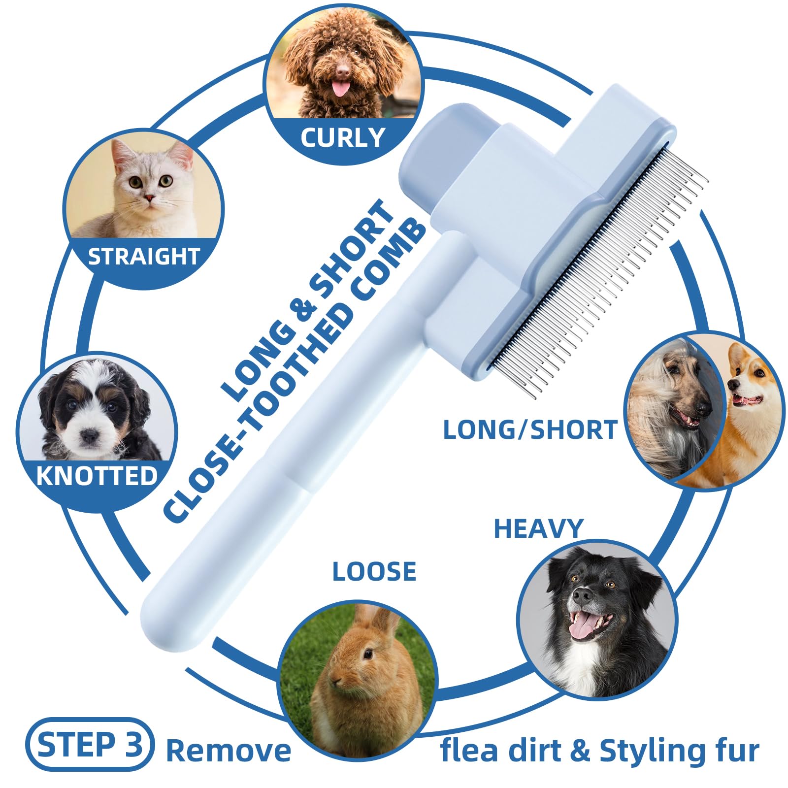 くり　おすましちび犬　水色 Amazon.co.jp: 犬のグルーミングブラシキット ブルー : Pet Supplies