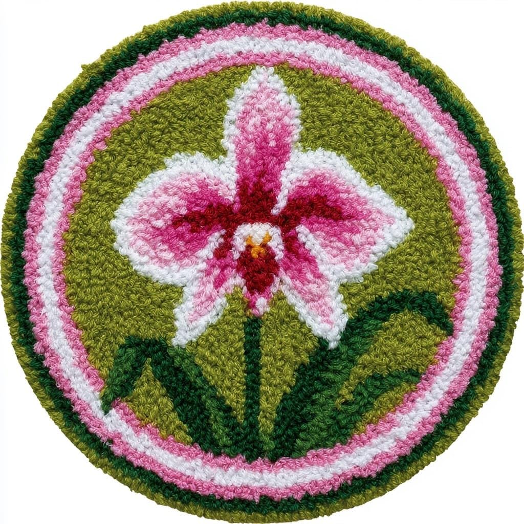 AMBATTERY Latch Hook Rug Kit Latch Hook Kits,Phalaenopsis Orchid