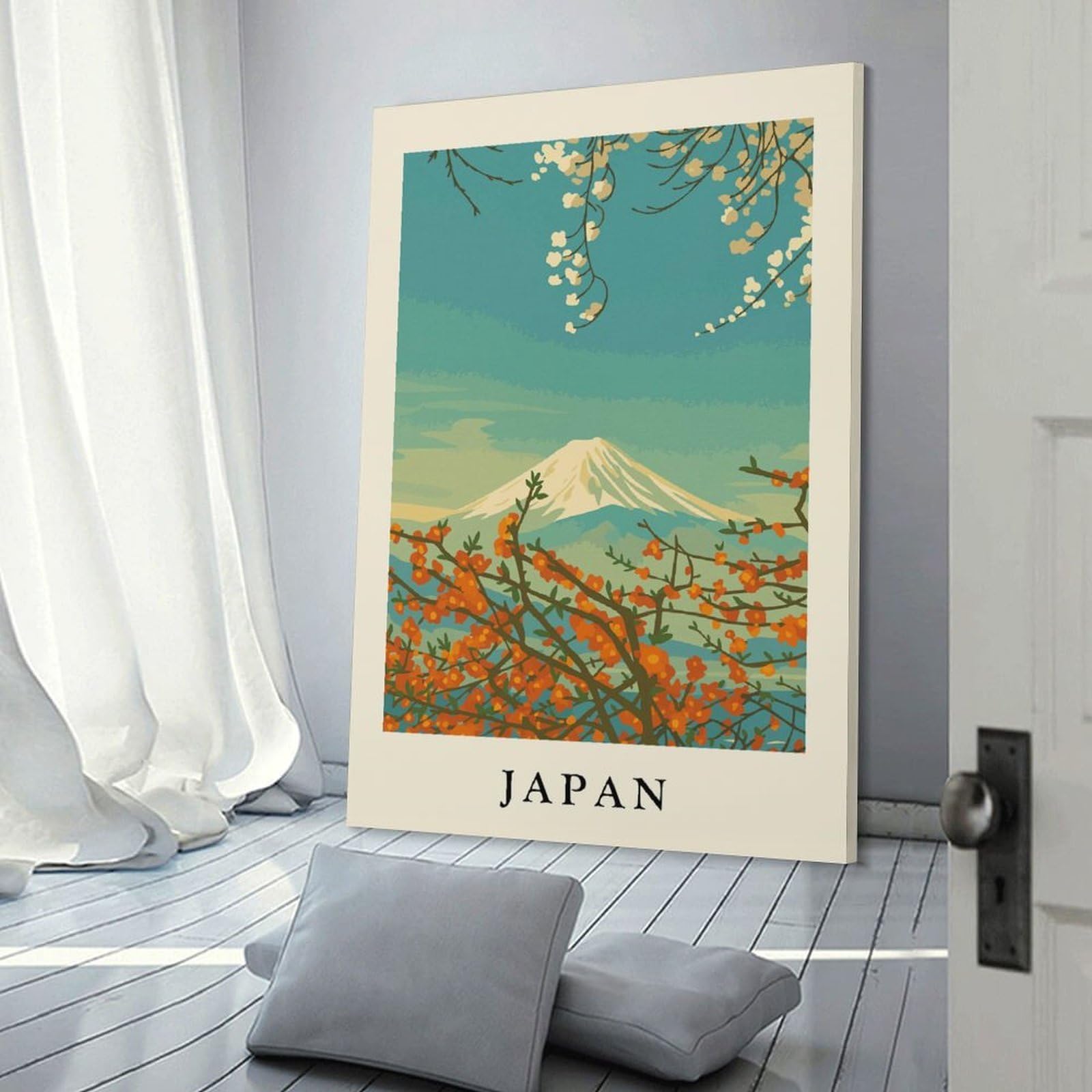 Junmoney Canvas Wall Decor Japan Travel (2), 12x18inch(30x45cm), for Gallery Wall Layouts in Home Or Office, Home Wall Art for Statement Displays