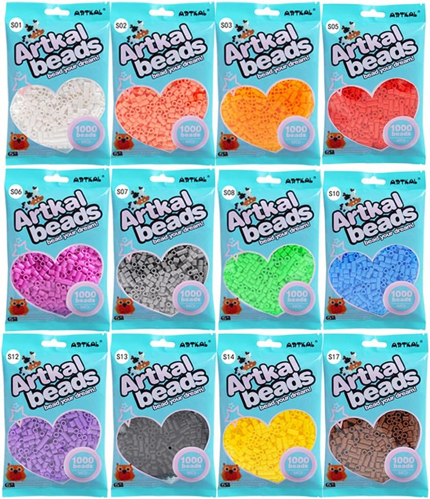 Artkal Beads 12 Colors Bag Set 1000 Count Bag Pack SB1000-12A to E for Choice (A)