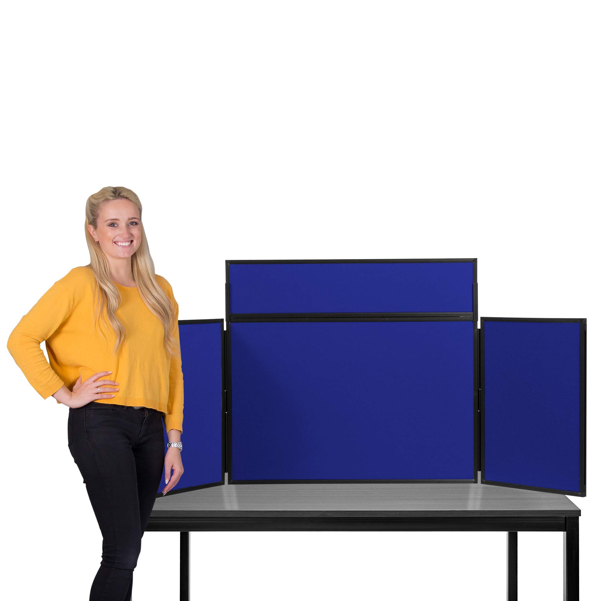 Panel Warehouse Midi Desktop Display Boards Kit with Black Frame & Cardboard Carry Case (Blue) - 11 Colours