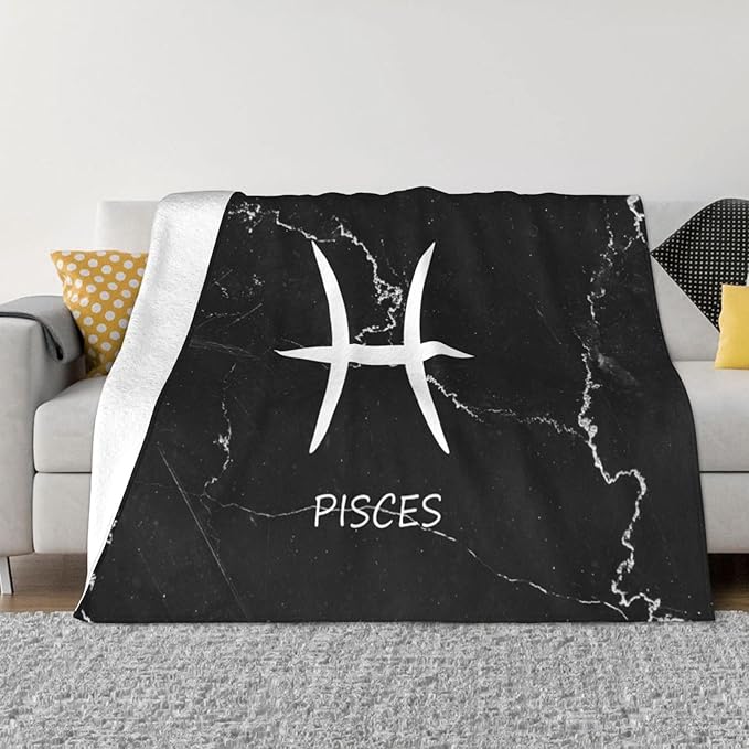 Pisces Sign Blanket Super Soft Warm Large Blanket, for Couch Bed Home Decor 80