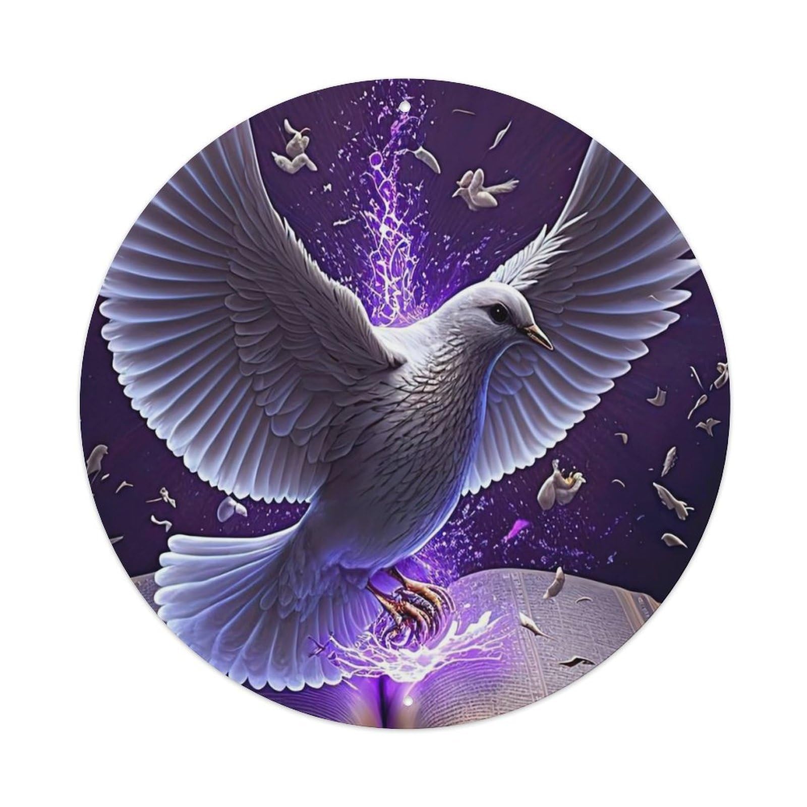 Animal Artwork Pigeons in Books Vintage Metal Tin Sign Plaque Wall Decor for Cafe, Club Bar, Office, Garden Metal Poster 8x8Inch