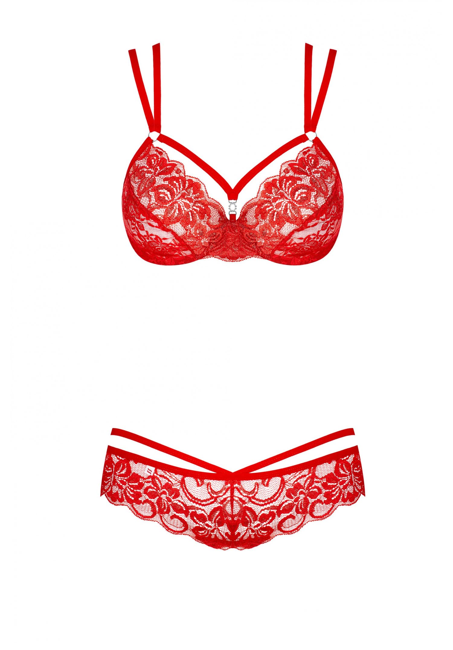 Selente Love & Fun Sensuale Completo Intimo a 3 Pezzi: Reggiseno, Tanga ed Esclusiva Benda per Occhi in Raso. Made in EU.
