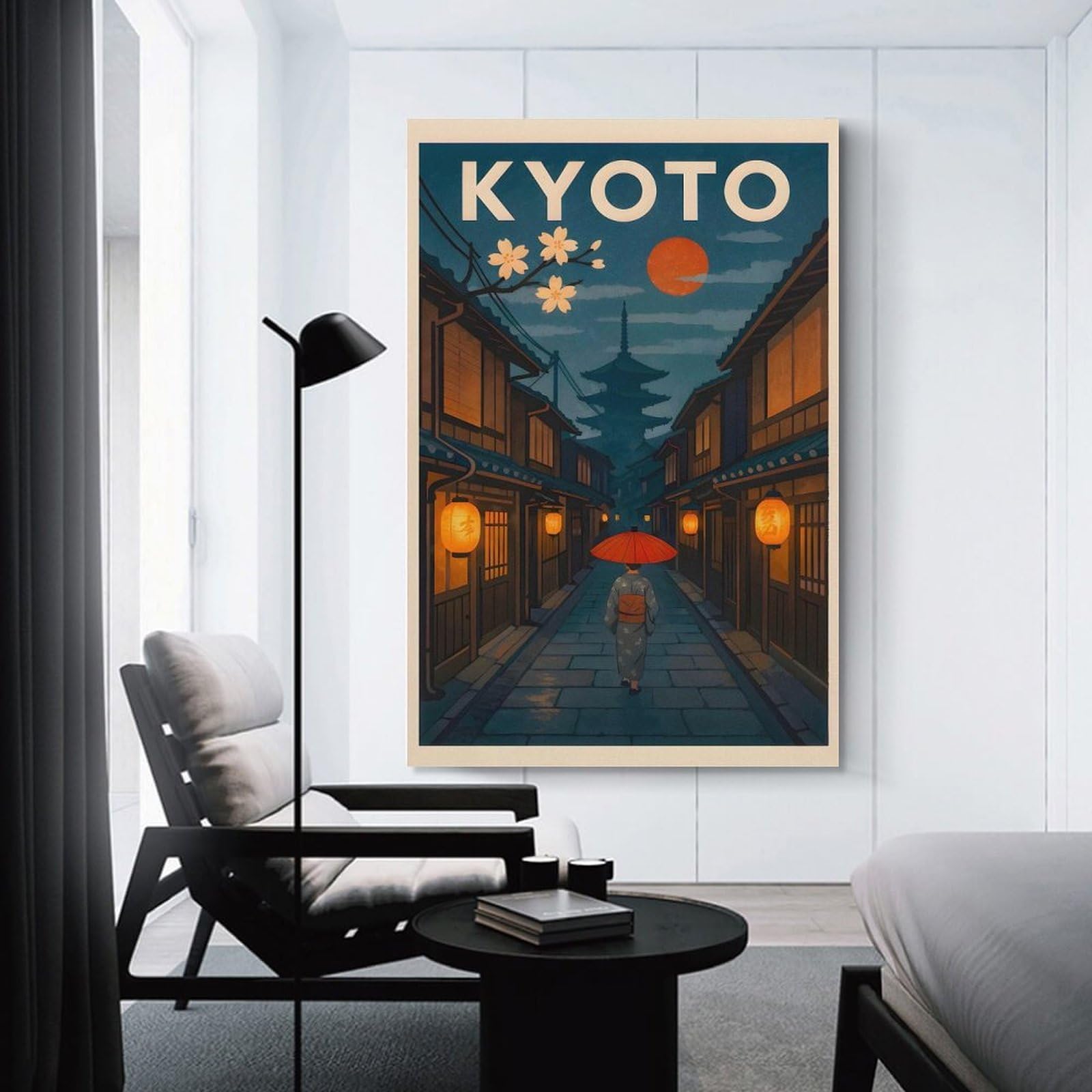 Junmoney Wall Picture Print Kyoto Travel, 24x36inch(60x90cm), for Wall Displays, Bedrooms Or Room Updates, Wall Decor Suited to Curated Displays