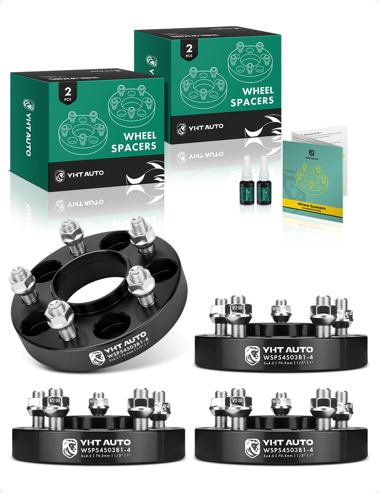 YHTAUTO 5x4.5 Hub Centric Wheel Spacers 1 Inch Fits Ford Explorer, Edge, Mustang, Ranger, Lincoln MKX, Town Car, Mercury Models 5x114.3mm 5 Lug Tire