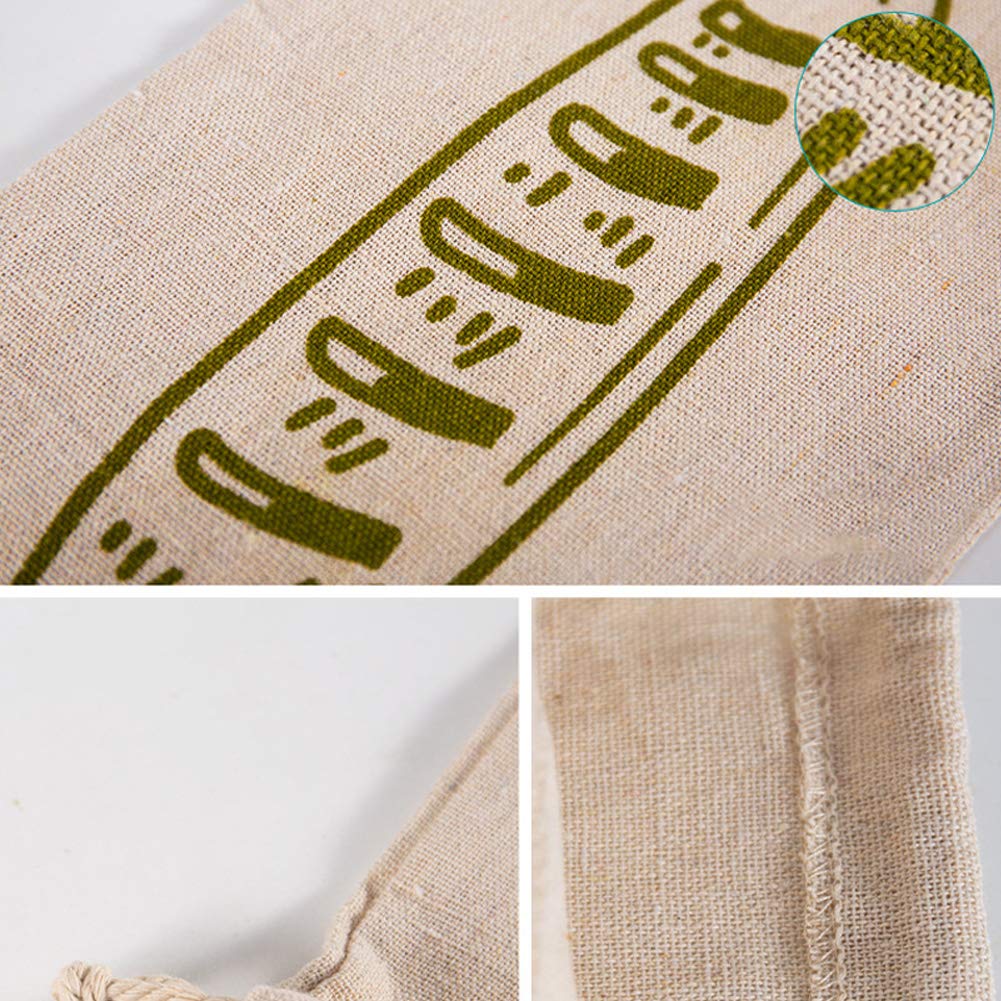 CANDeal - Paquete de 4 Bolsas de Pan de Lino, 2 tamaños, Bolsas de Pan Reutilizables ecológicas para Mantener el Pan Fresco, Bolsas de Almacenamiento de Alimentos sin blanquear de Lino Natural