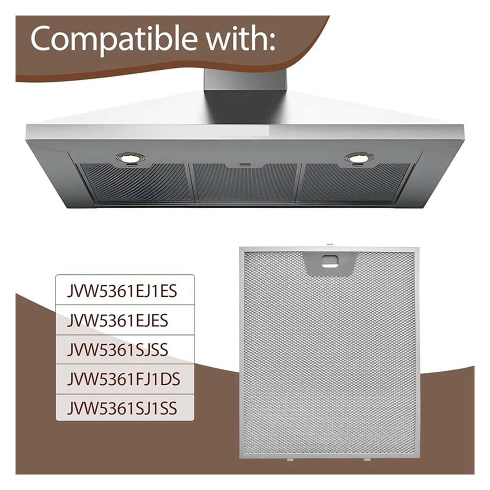 3PCS WB02X24871 Filtro Antigrasso for Cappa Da Cucina, Compatibile Con GE, JVW5361SJSS JVW5361EJ1ES JVW5361EJES Filtro Antigrasso A Rete-Y48A