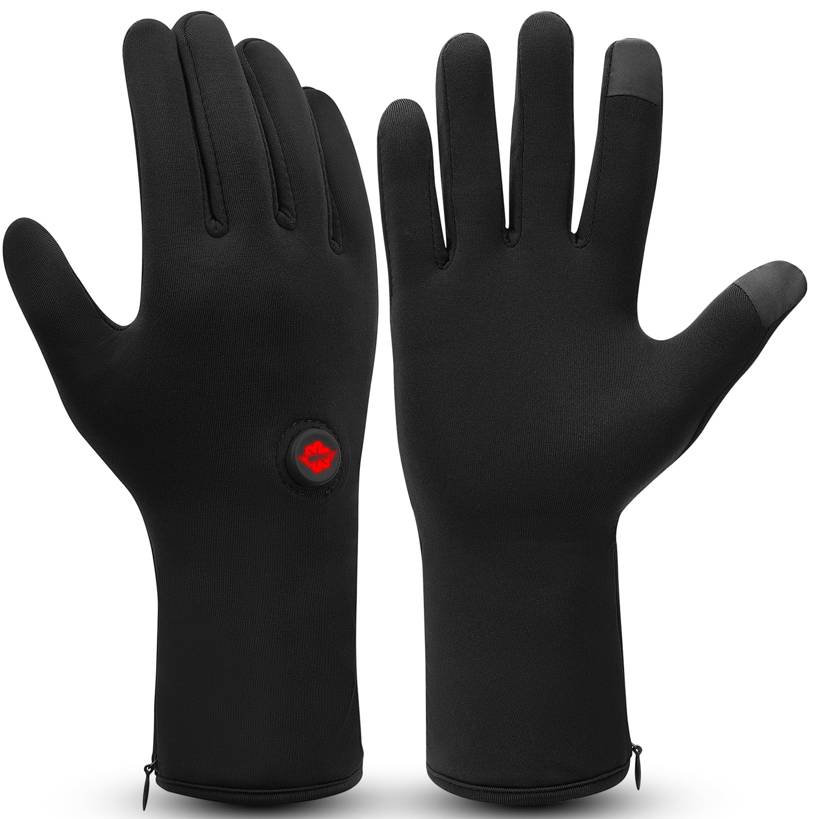 Dr.warm Schnelltrocknend Beheizbare Handschuhe für Herren Damen, Ultradünne Beheizte Handschuhe Liners mit 3 Einstellbare Temperaturstufen für Radfahren Skifahren Laufen, Size L
