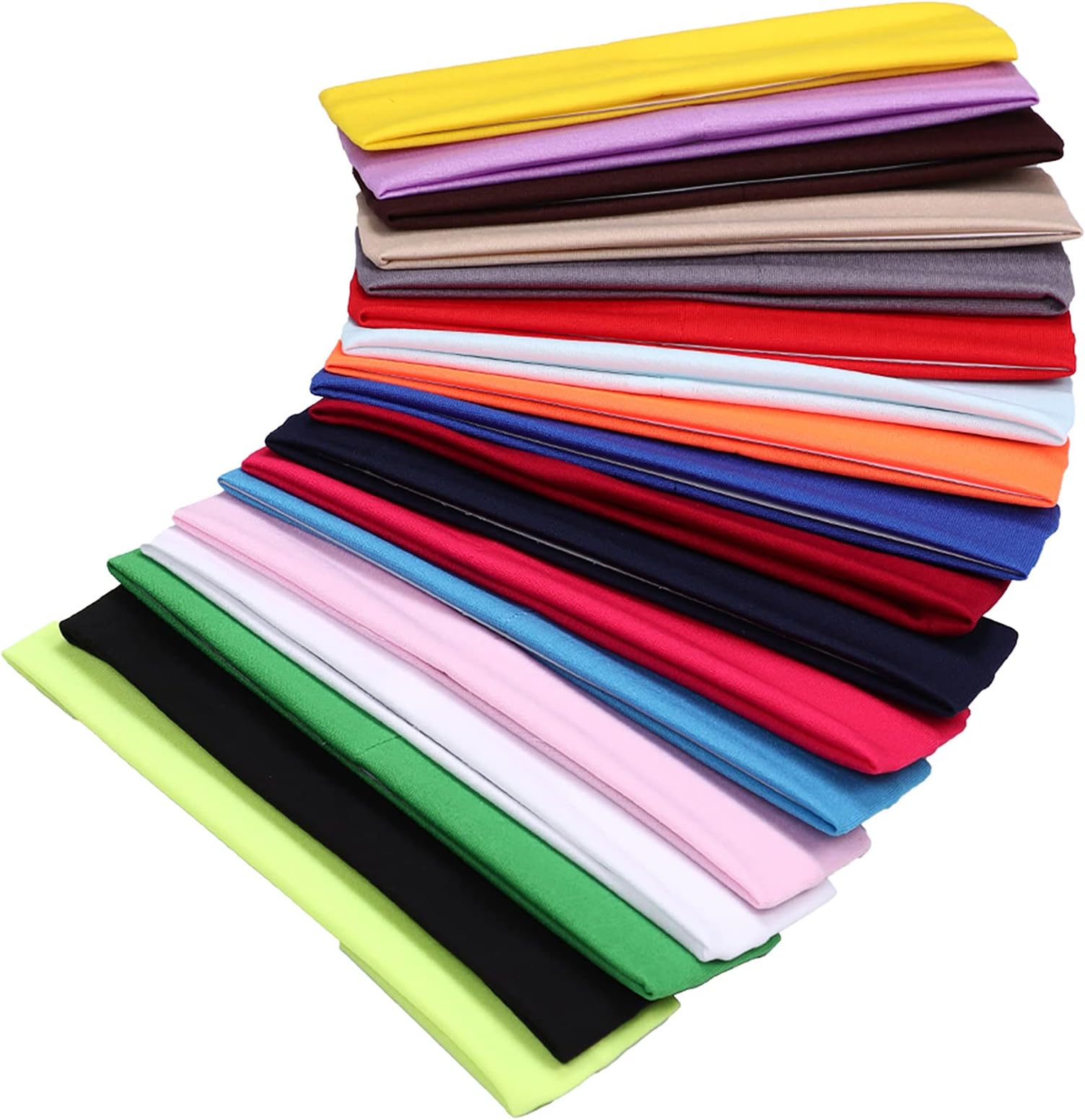YMHPRIDE 18 Pieces Colorful Sports Yoga Cotton Headband Stretchy Alice Band Hairband for Girls Ladies