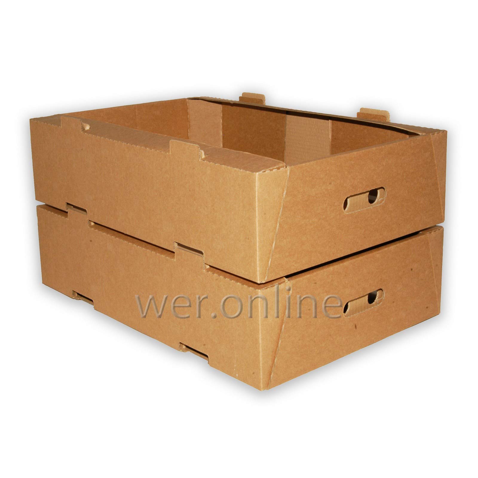 W.E. Roberts Pack of 15 Vegetable Herb Trays ~ Single Wall Cardboard Boxes - 22" x 15" x 5.5" /567mm (L) x 382mm (W) x 140mm (H)