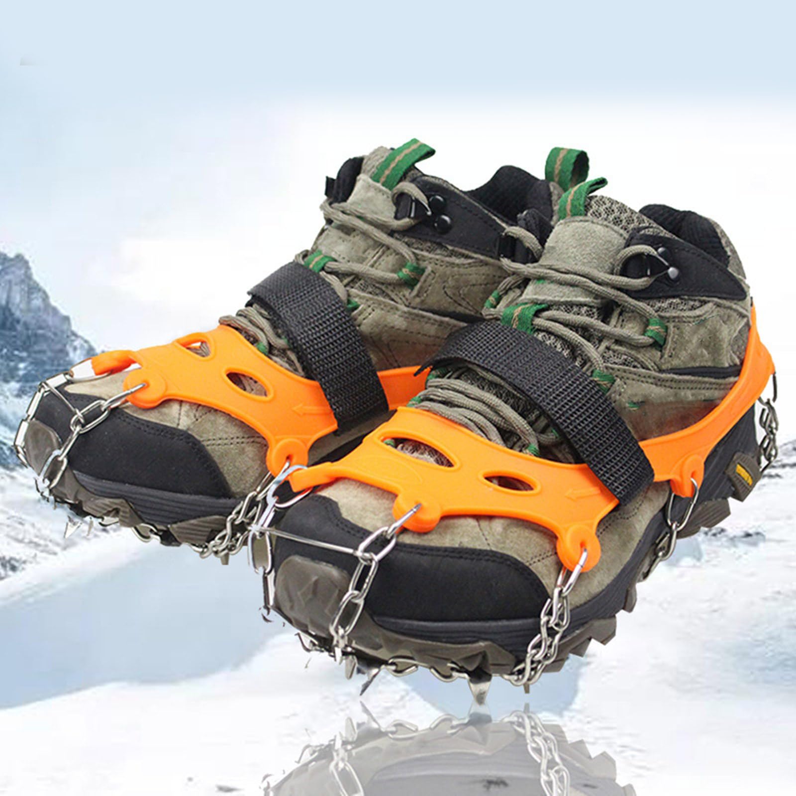 Slip Traction Cleats For Ice & Snow Stainless Steels Ice Spikes Ice Cleats Crampons 23 Spikes Shoe Ice Snow Grips