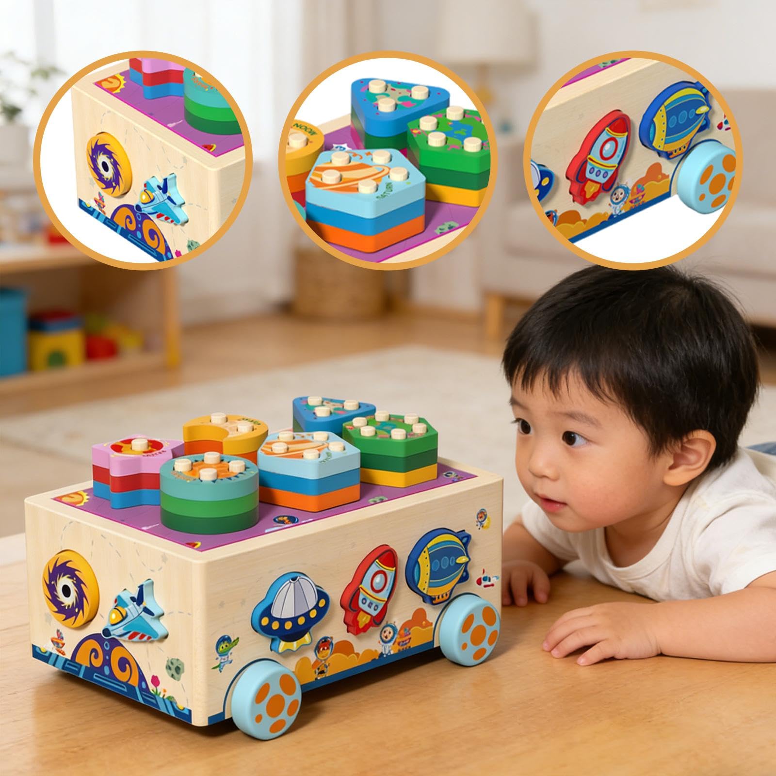 Perfeclan Juguete clasificador de Formas, Caja de emparejamiento para clasificar Formas, Juguetes educativos de motricidad Fina para el Aprendizaje temprano,