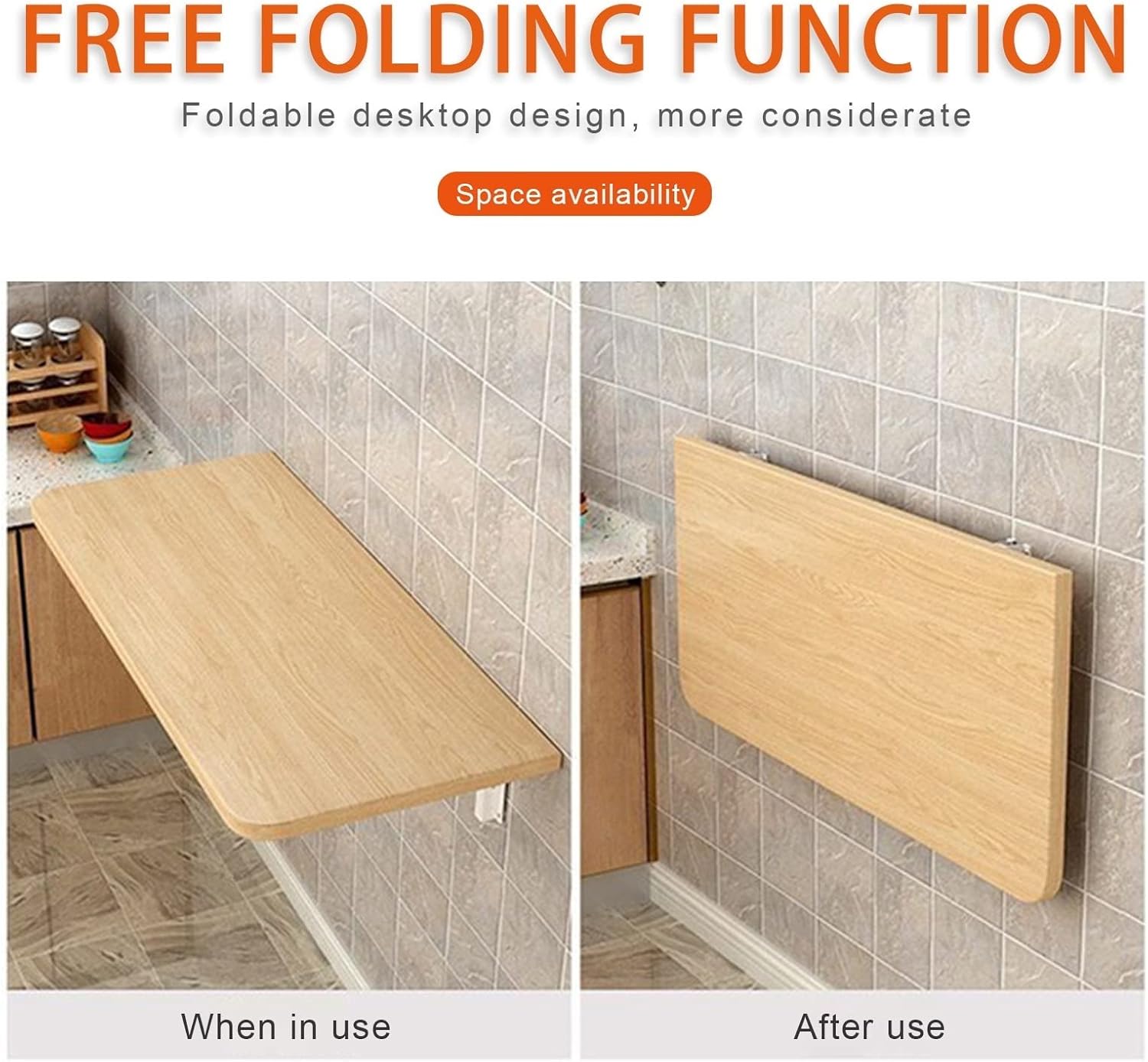 JATIBOSH Wall Mounted Folding Workbench,Drop-Leaf Table,Pc Table,Collapsible Desk Table with Adjustable Steel Bracket Fold Down Wall Mounted Workbench(Color:Black,Size:60 * 30cm/23.6 * 11.8in)