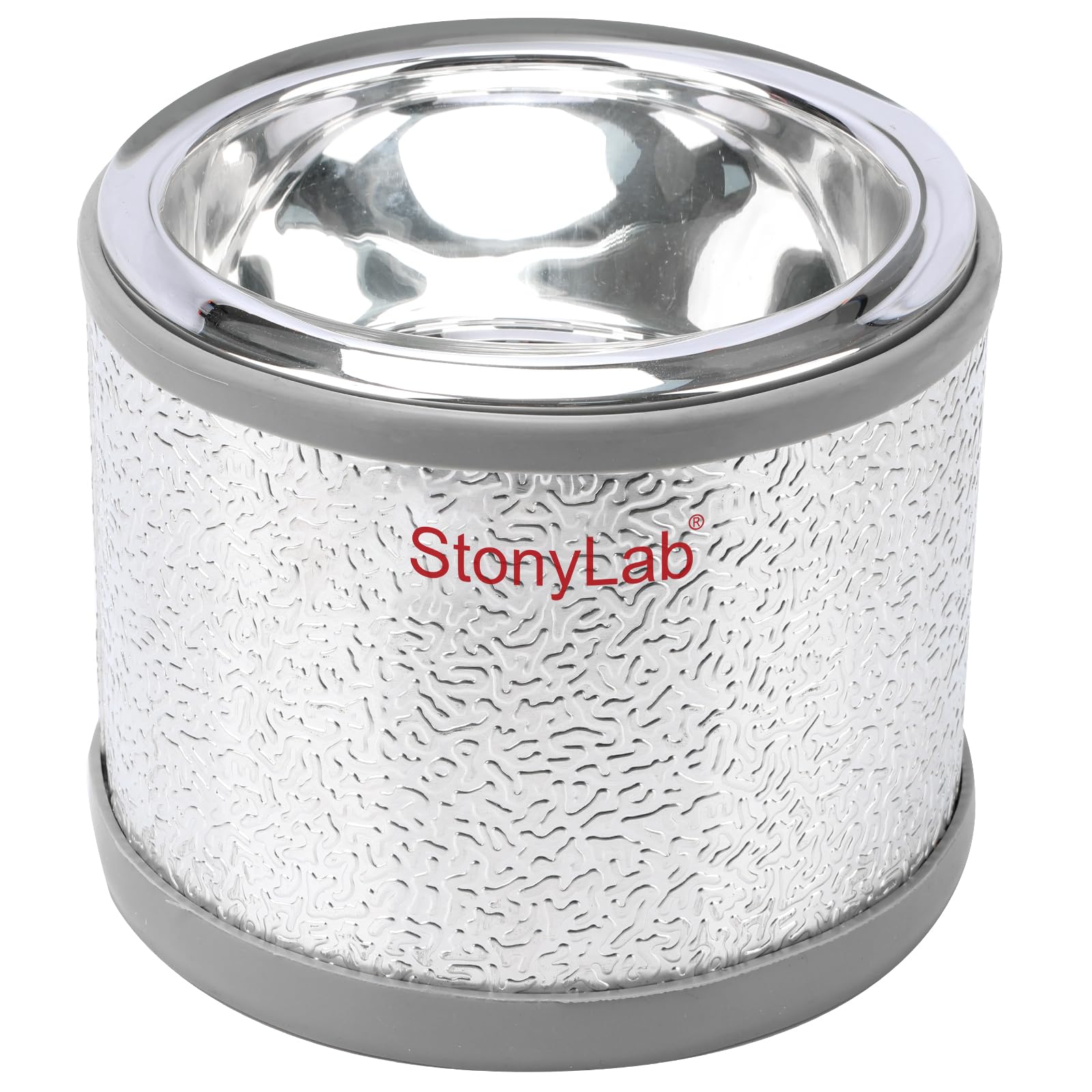 stonylab Vasi Dewar, Pallone Dewar in Vetro Borosilicato Emisferico con Base in Alluminio, Profondità Interna 90mm e Diametro Interno 124mm, Dewar Flask per Laboratorio - 500 ml