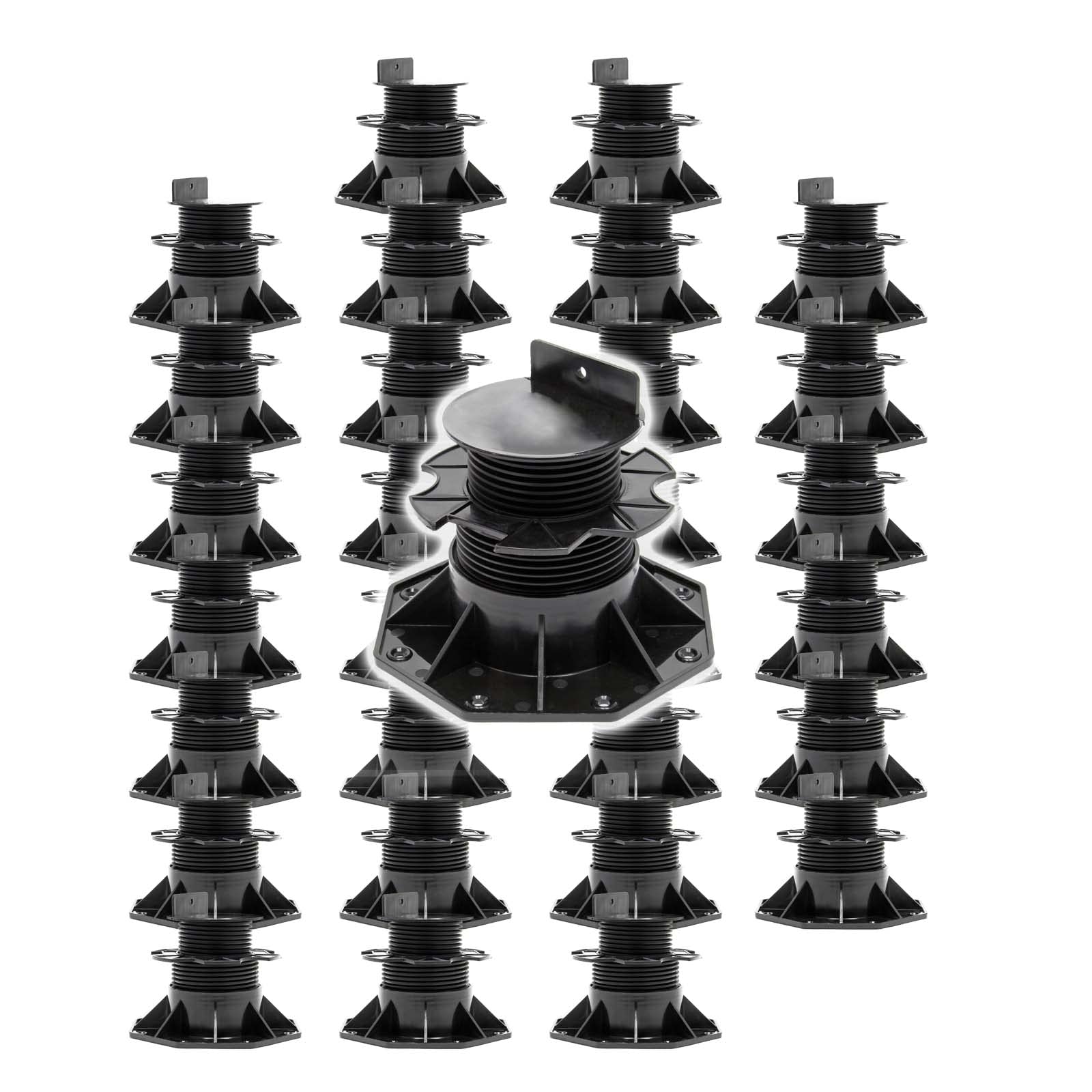 XPOtool Set 30 supporti per pavimenti galleggianti, altezza regolabile 60-128mm Max 2700 kg, Pavimenti Decking