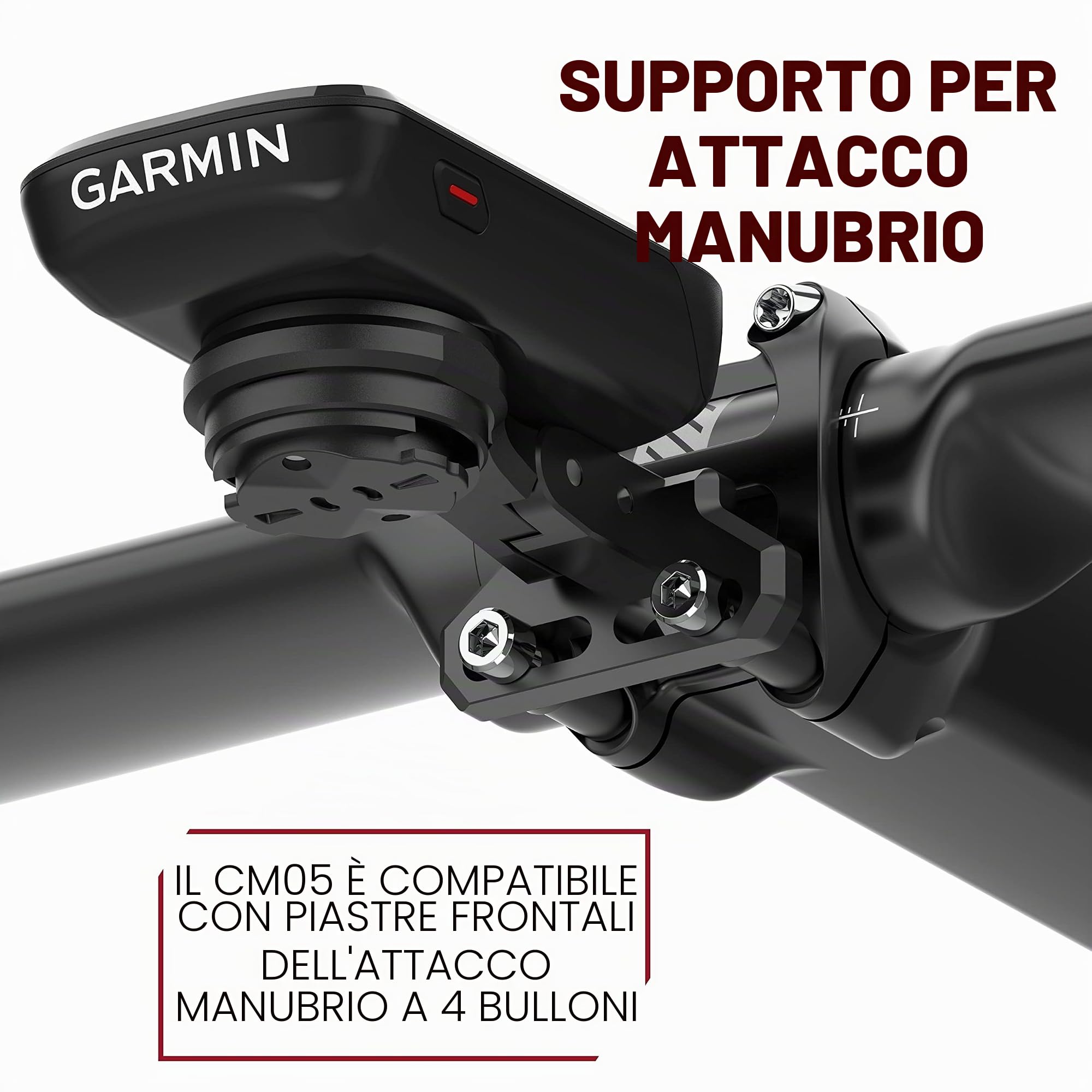 KOM Cycling Supporto per manubrio a sgancio rapido GoPro per computer Wahoo e Garmin Bike Computer (supporto per bici per Edge 1040, Elemnt Roam, Elemnt Bolt v2) compatibile con accessori GoPro