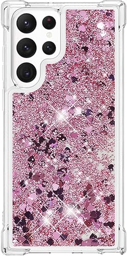 Miniatura 2 de Funda para Galaxy S23 Ultra, funda transparente líquida con purpurina flotante de arena movediza a prueba de golpes, funda protectora de silicona