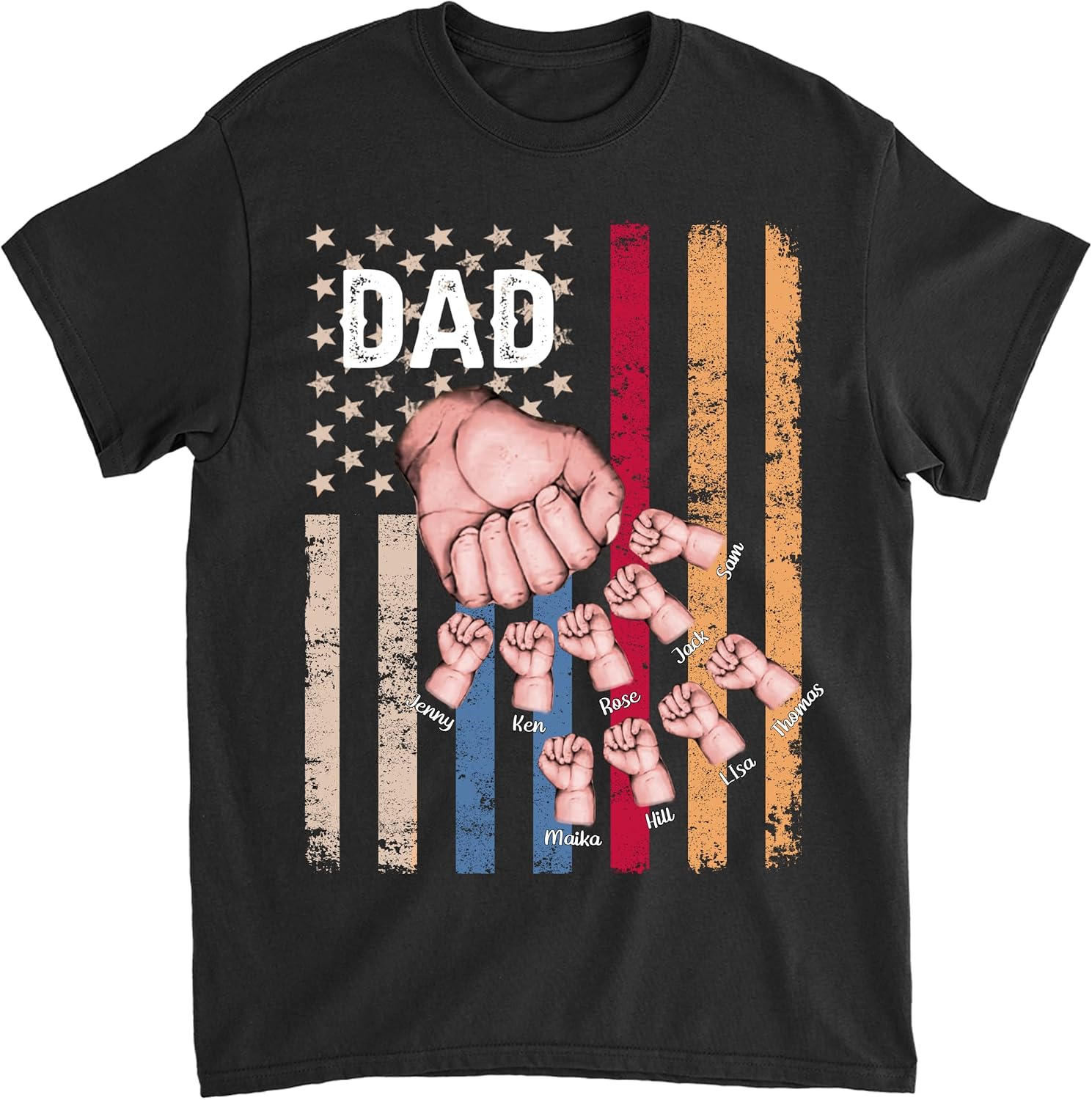 Gossby Personalized Custom Shirt - Dad Personalized Dad Shirt, Custom Daddy Shirts for Men, Kids Hold Grandpa Hand Shir