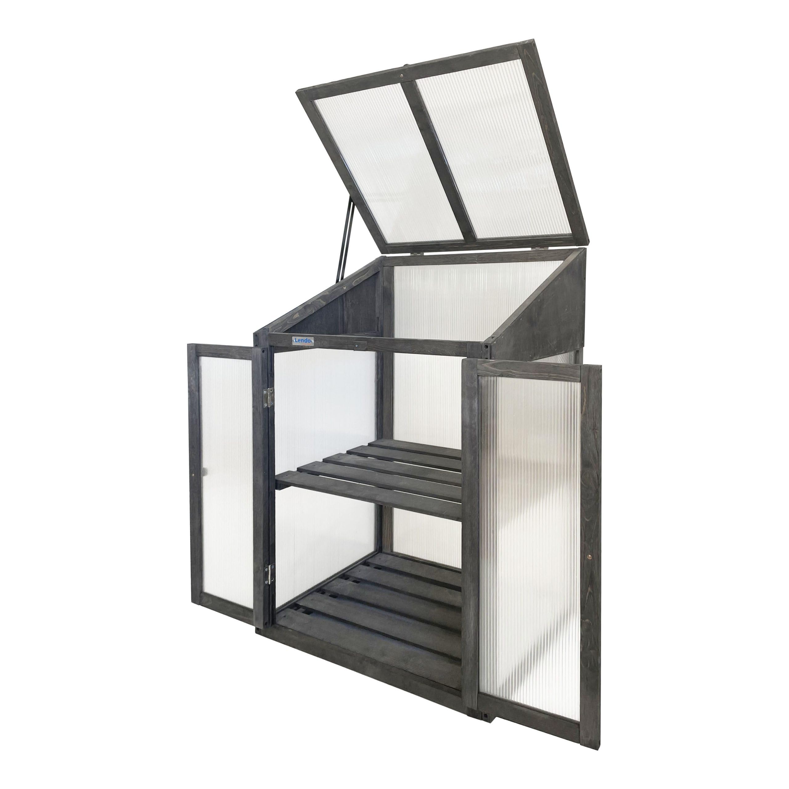 Invernadero - Invernadero - Jardín - Cultivo - Invernadero - Invernadero - Abeto con placas de PC (60x49x97,5cm (gris)