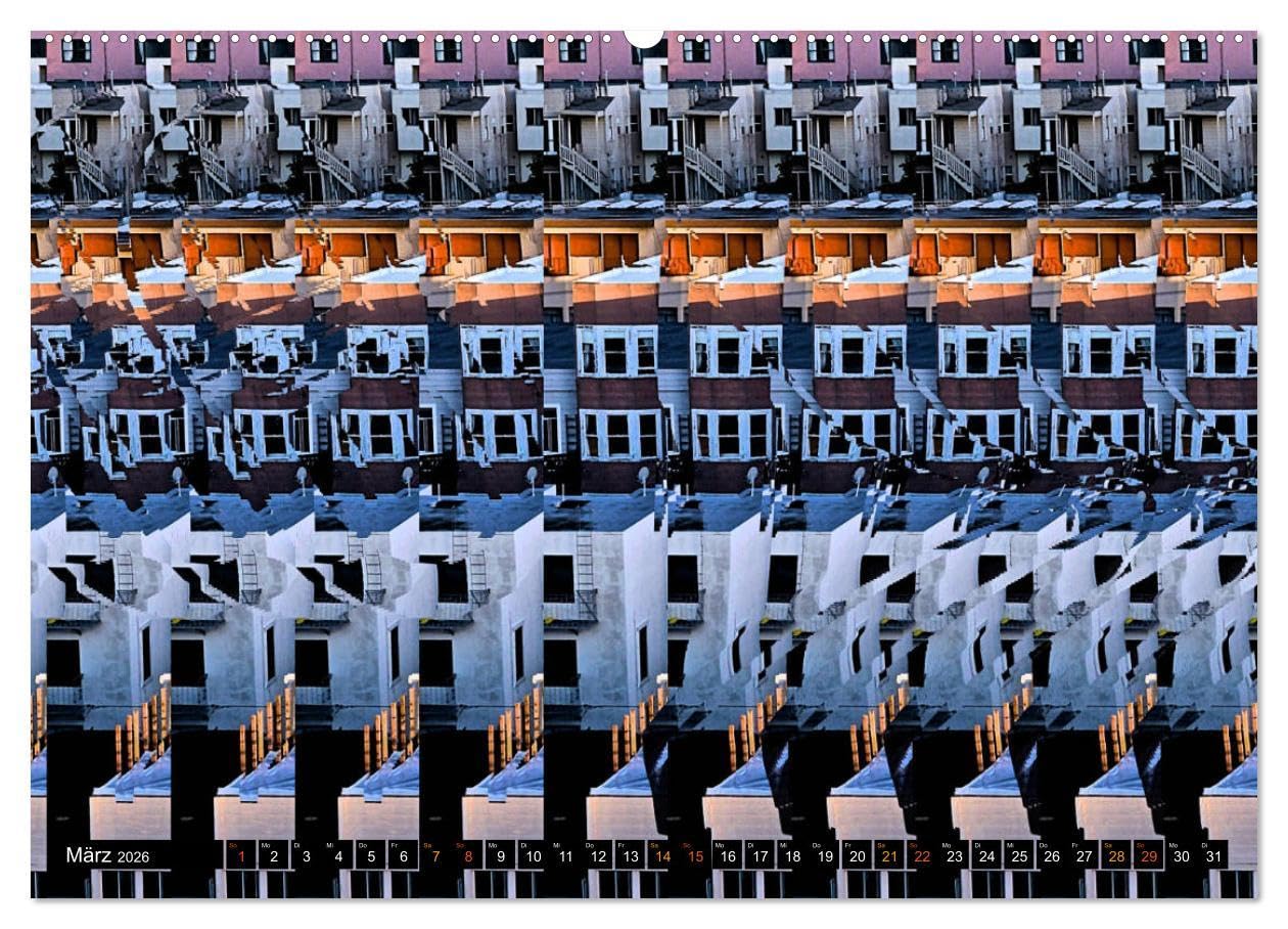 Magische Bilder - 3D Stereogramme (hochwertiger Premium Wandkalender 2026 DIN A2 quer), Kunstdruck in Hochglanz: Fantastische dreidimensionale Raumbilder (CALVENDO Spass)