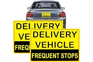 Magnetic Delivery Vehicle Frequent Stops Signs 2 Pack (12"x 8")