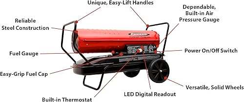 Miniatura 5 de Calentador de aire forzado de queroseno con termostato, 175,000 BTU