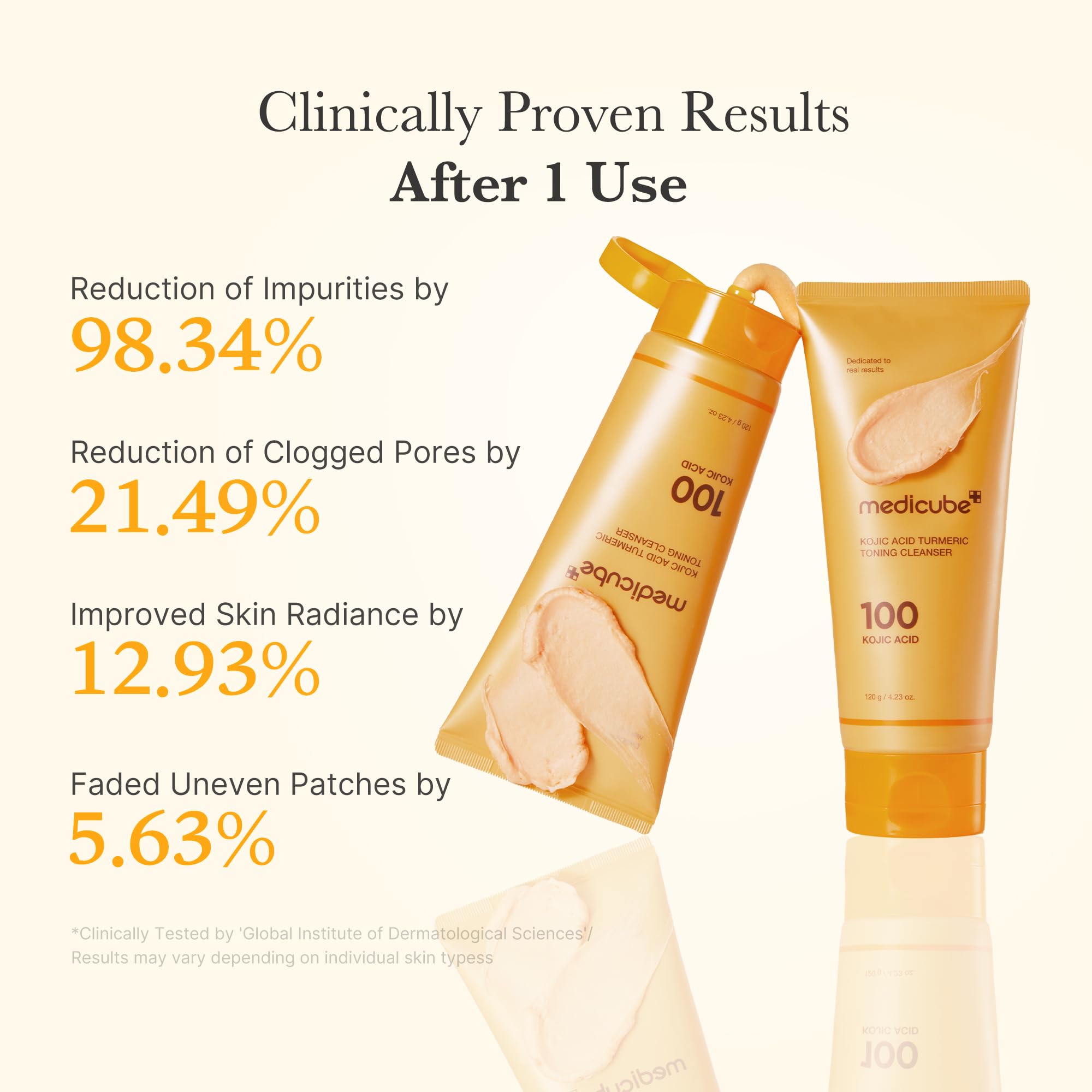 medicube Kwas kojowy kurkuma Whip Cleanser oczyszczanie twarzy 120 g | Pianka oczyszczająca z kwasem kojowym i kurkumą, pielęgnacja cery, do pielęgnacji po spocie, koreańska pielęgnacja skóry