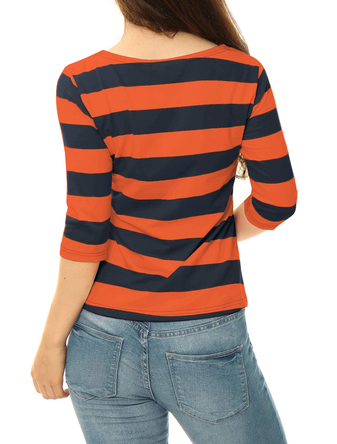 Allegra K Womens Striped Shirt Body Camicetta Donna