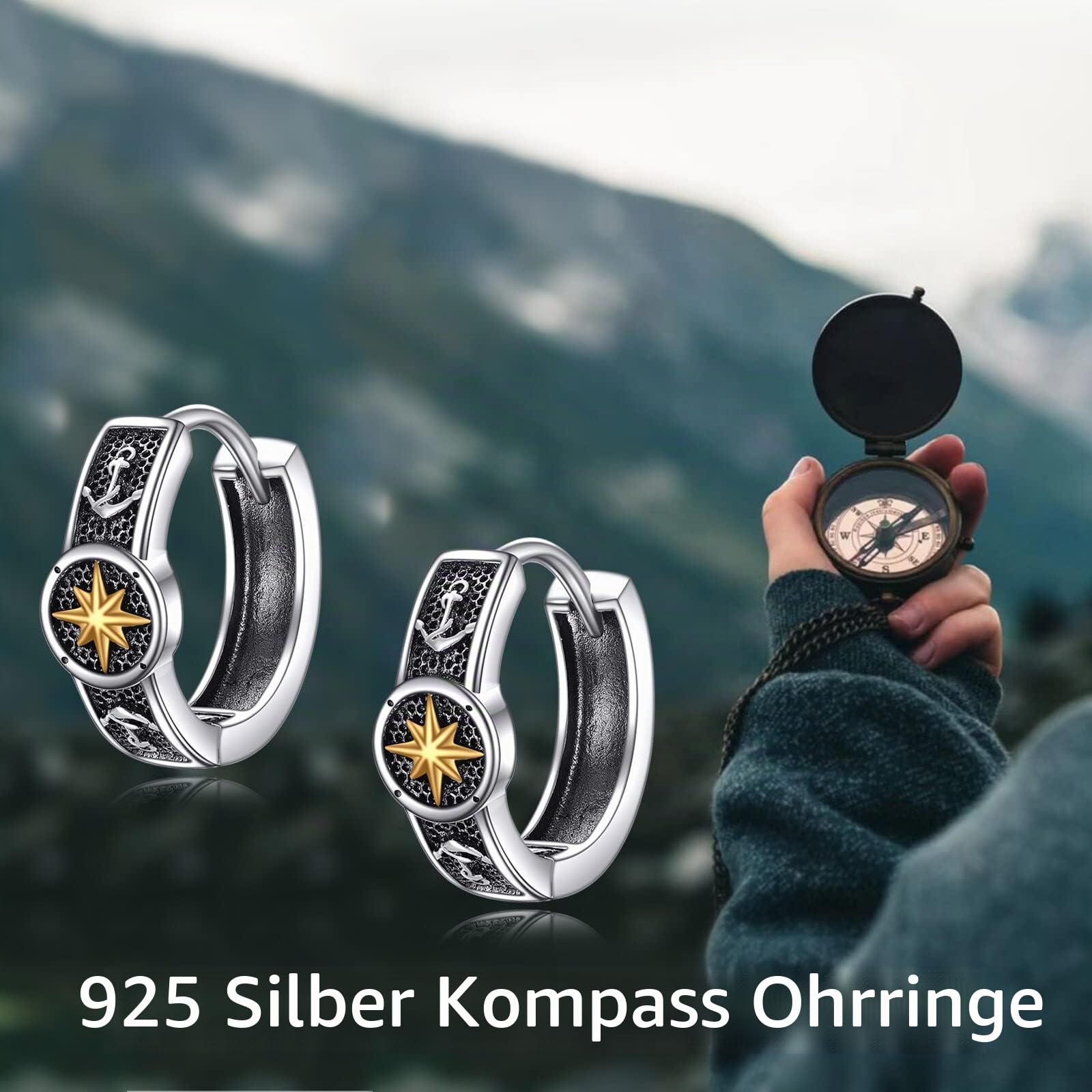 POPLYKE Keltischem Knoten Ohrringe 925 Sterling Silber Kleine Vintage Creolen Gothic Punk Rock Schmuck Geschenk für Männer